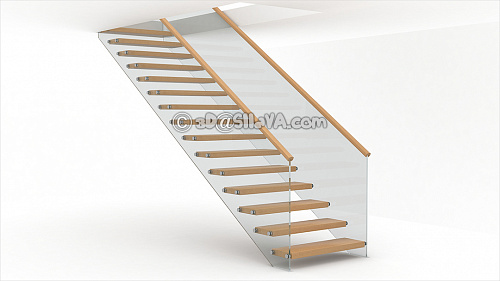 Лестница со стеклянным ограждением. © SllaVA.com