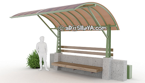 Навес со скамейкой для зон отдыха. © SllaVA.com