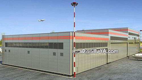Ангарный комплекс для размещения двух самолётов и вертолёта в аэропорту г. Краснодар. © SllaVA.com