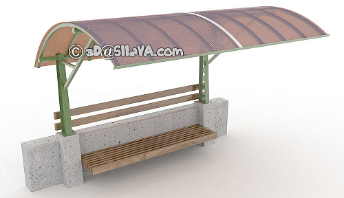 Навес со скамейкой для зон отдыха. © SllaVA.com