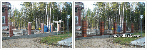 Забор металлический с декоративными элементами. Фотомонтаж. © SllaVA.com