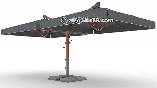 Уличный зонт с двумя куполами для кафе. © SllaVA.com